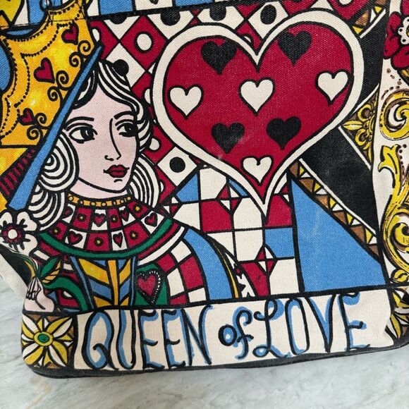 Brighton Queen of Love Tote Canvas Zip Pocket Queen of Hearts Tom Clancy Artist - Picture 7 of 14